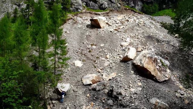 rock avalanche - Traunstein/Austria