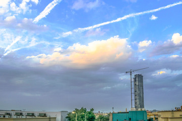 Fototapeta premium dramatic clouds on the sky during the sunrise