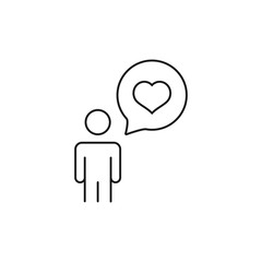say a love - minimal line web icon. simple vector illustration. concept for infographic, website or app.