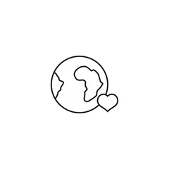 geographic love - minimal line web icon. simple vector illustration. concept for infographic, website or app.