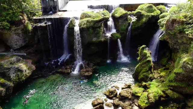 waterfall - aerial view - Traunfall/Austria