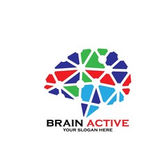 Brain logo design template, vector icon symbol