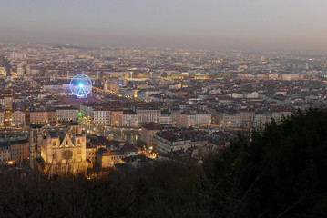 city ​​of lyon, in the rhone alpes region in france