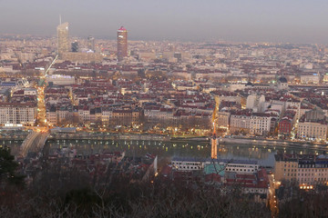 Fototapeta premium city ​​of lyon, in the rhone alpes region in france