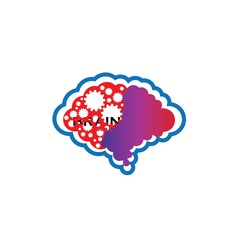 Brain logo design template, vector icon symbol