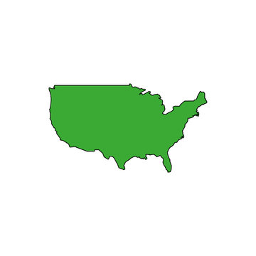 United States Map. on white background, vector illustration.