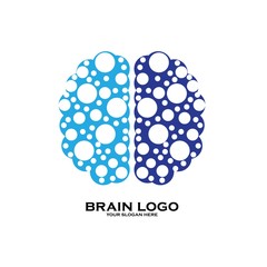Brain logo design template, vector icon symbol