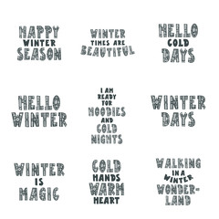 Set of posters in scandinavian style. Winter. Inspiration quotes. Motivational typography.