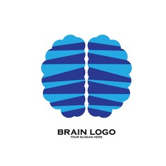 Brain logo design template, vector icon symbol