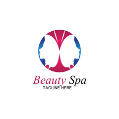 beauty spa logo design template-vector