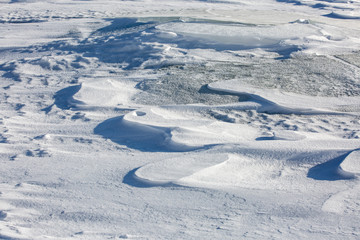 Snow drift patterns  as background