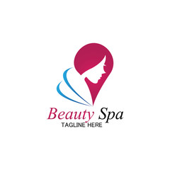 beauty spa logo design template-vector