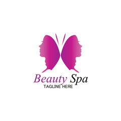 beauty spa logo design template-vector