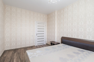 Russia, Moscow- July 06, 2019: interior room apartment. standard repair decoration in hostel