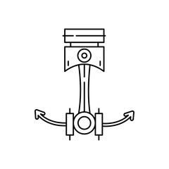 car, tool line icon on white background