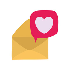 Isolated heart and envelope vector design
