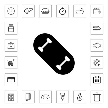 Skateboard icon for web and mobile