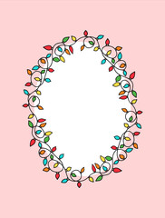Garland frame drawn by hand. Endless seamless patterned vector brush.