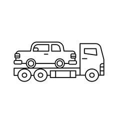 transportation, truck, vehicle line icon on white background