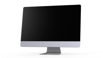 flat monitor white screen computer, pc display digital wide screen and slim 3d