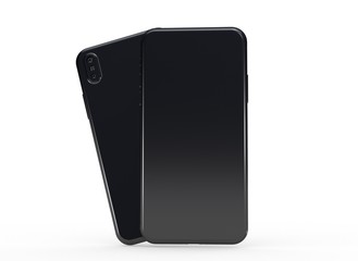 3d smartphone XS with blank screen isolated