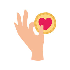 Isolated hand with heart shape vector design
