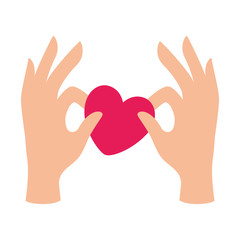Isolated hands with heart shape vector design