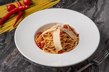 spaghetti with parmesan