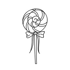 Vector drawing. Single hand drawn Christmas and New Year sweets. Doodle vector illustration for greeting cards, posters, stickers and seasonal design.       Isolated on white background