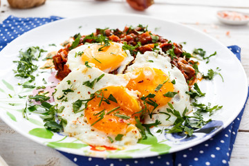 baked vegetables and egg