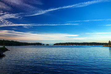 Nanaimo sea wall at the golden hour, BC, Canada