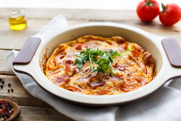 baked omelet with prosciutto