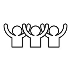 Happy audience icon. Outline happy audience vector icon for web design isolated on white background