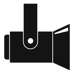 Metal spotlight icon. Simple illustration of metal spotlight vector icon for web design isolated on white background