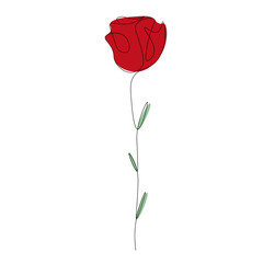 Rose flower red icon, vector illustration
