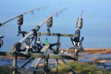 Fishing on the lake - relaxing time