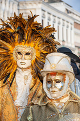 Beautiful masks at the famous Venice carnival, Italy