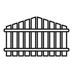 Home fence icon. Outline home fence vector icon for web design isolated on white background