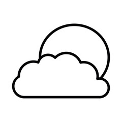Isolated sun and cloud line vector design