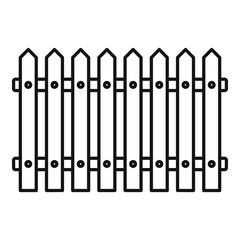 Yard fence icon. Outline yard fence vector icon for web design isolated on white background