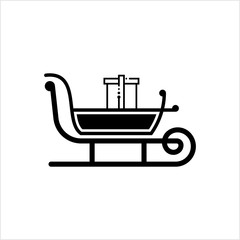 Sledge Icon, Sled, Sleigh, Sliding Vehicle For Snow Ice