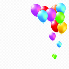 Fototapeta na wymiar Colored Party Balloons on White Background . Isolated Vector Elements