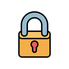 Isolated padlock fill vector design