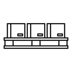 Full pallet box icon. Outline full pallet box vector icon for web design isolated on white background