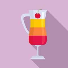 Fruit cocktail icon. Flat illustration of fruit cocktail vector icon for web design