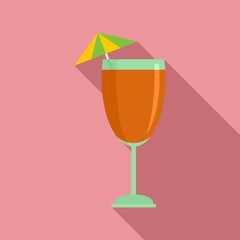 Cocktail umbrella icon. Flat illustration of cocktail umbrella vector icon for web design