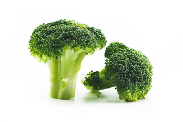 fresh broccoli isolated on white background