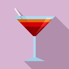 Sexy beach cocktail icon. Flat illustration of sexy beach cocktail vector icon for web design
