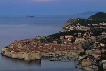 beautiful view to the Dalmatian coast and the old town of Dubrovnik