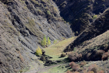 Beautiful walley in Caucasus mountains in Upper Svaneti, Georgia. Mountain landscape in the Caucasus